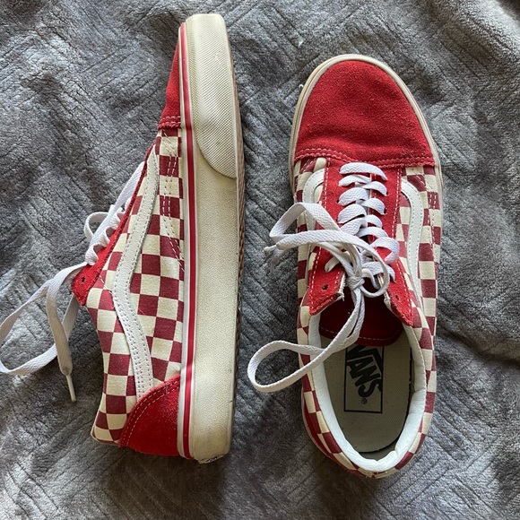 VANS PRIMARY CHECK OLD SKOOL RED/WHITE - Picture 2 of 10